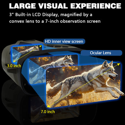 Green 4K Portable Digital Night Vision Binoculars - HD Photo & Video Infrared Scope.