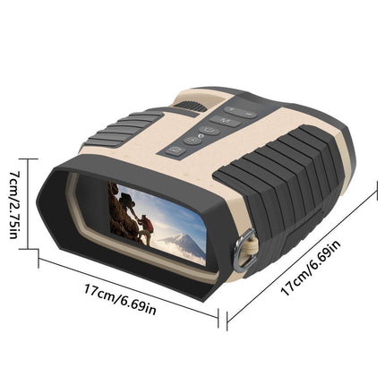 Black HD Digital Night Vision Binoculars - High Magnification Infrared Scope with Color Night View.