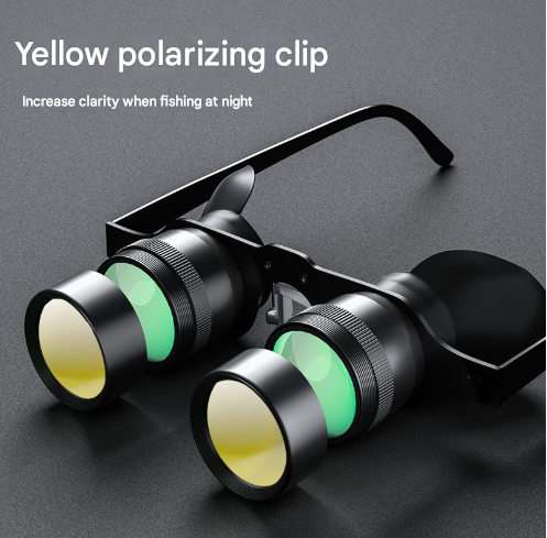 10x Telescope + Yellow Polarised Lens 10x HD Fishing Binocular Glasses - Polarized Zoom for Float Watching.