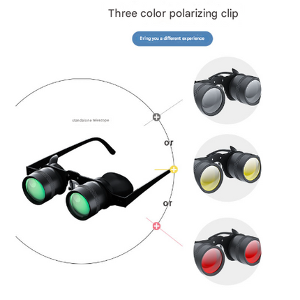 10x Telescope + Tri-colour Polarised Lens 10x HD Fishing Binocular Glasses - Polarized Zoom for Float Watching.