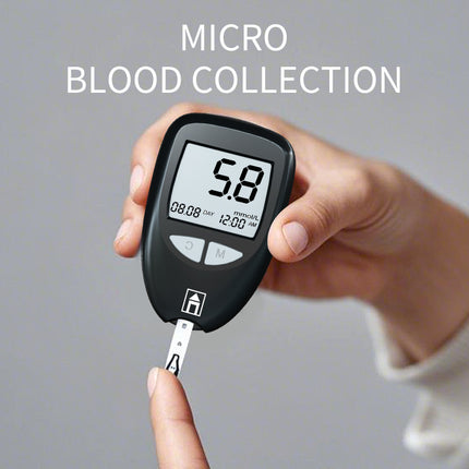 White Home Blood Glucose Meter - English Version Medical Automatic Blood Sugar Tester with Strips.