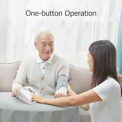 White Smart Upper Arm Blood Pressure Monitor - Medical Automatic BP Machine for Export.