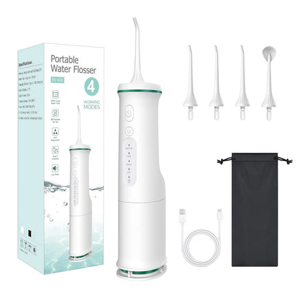 White Home Electric Oral Irrigator - Portable Water Flosser for Teeth Cleaning.