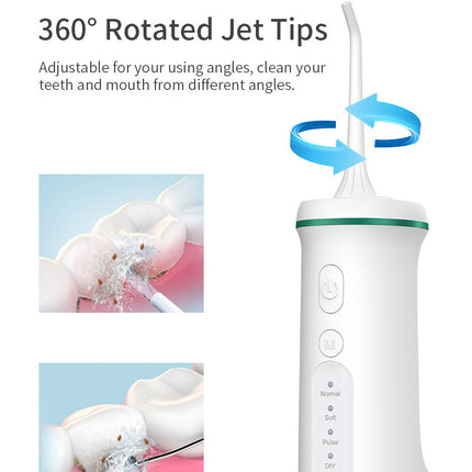 White Home Electric Oral Irrigator - Portable Water Flosser for Teeth Cleaning.