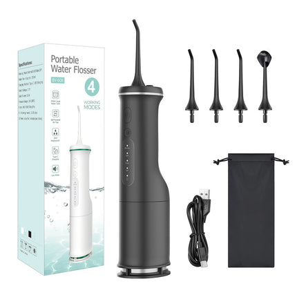 Black Home Electric Oral Irrigator - Portable Water Flosser for Teeth Cleaning.