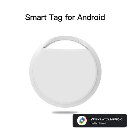 White Android Tracker - Google Find My Device Compatible Luggage and Pet Tracker.