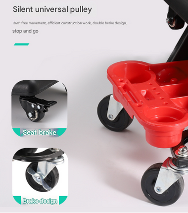 Auto Repair Polishing Stool - Detachable Seat Car Wash Tool Creeper Stool.