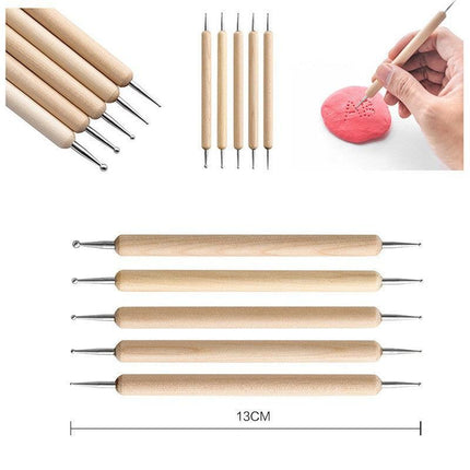 32-Piece Pottery Tool Set with Cloth Bag - DIY Clay Sculpting Kit for Kids.
