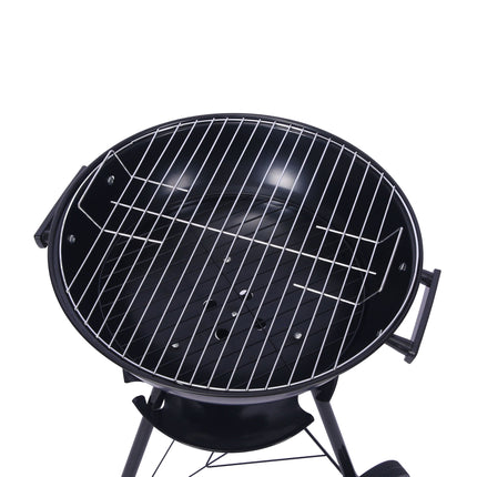 Outdoor Folding Apple-Shaped Stainless Steel Charcoal Barbecue Grill - 41cm Grill Net.