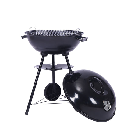 Outdoor Folding Apple-Shaped Stainless Steel Charcoal Barbecue Grill - 41cm Grill Net.