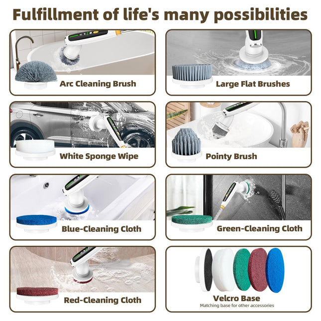 Simple Millet Style Powerful Torque Silent Extendable Smart-Sensing Electric Cleaning Brush.