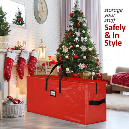 Red 122*34*51CM Durable Dustproof Christmas Tree Storage Bag.