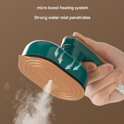 White Mini Handheld Steam Iron - Portable Garment Steamer.