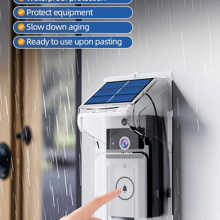 Transparent Rain Cover + Doorbell Combination HD Wireless Video Doorbell with Long-Lasting Battery.