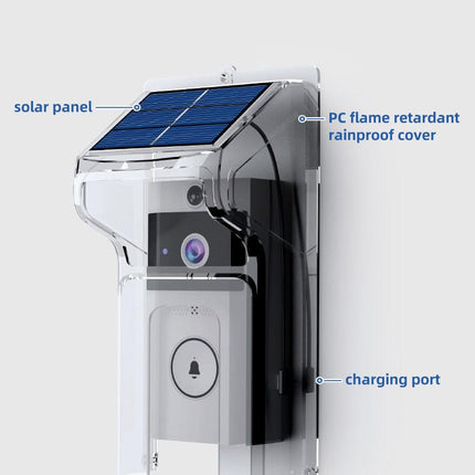 Transparent Rain Cover + Doorbell Combination HD Wireless Video Doorbell with Long-Lasting Battery.