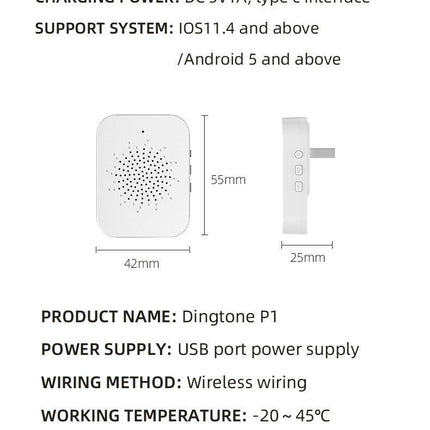 Transparent Rain Cover + Doorbell Combination HD Wireless Video Doorbell with Long-Lasting Battery.