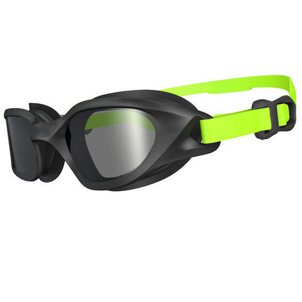 Black-green Premium Full-View Anti-Fog Adult Swim Goggles with Transparent Case.
