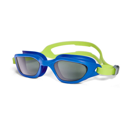 Blue-green Premium Full-View Anti-Fog Adult Swim Goggles with Transparent Case.