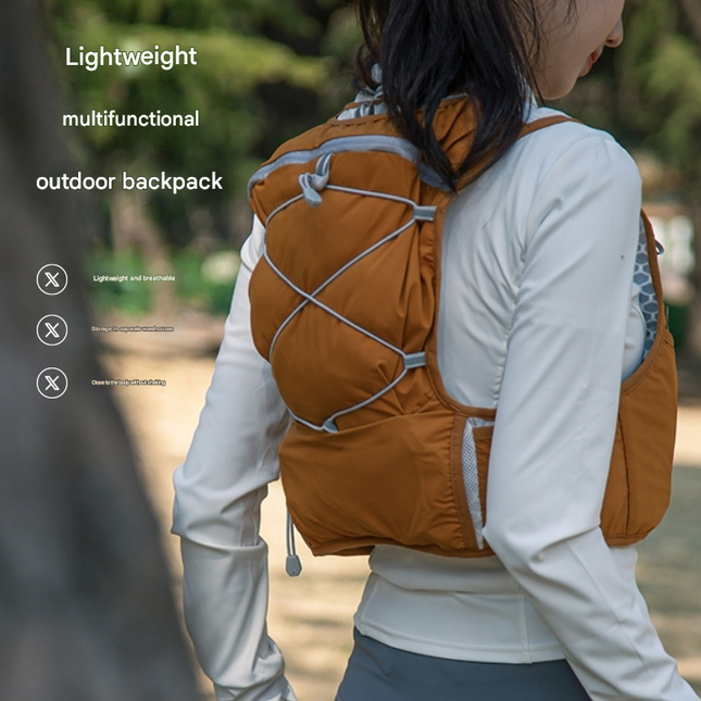 Orange Hydration Backpack for Trail Running, Marathon, and Cycling.