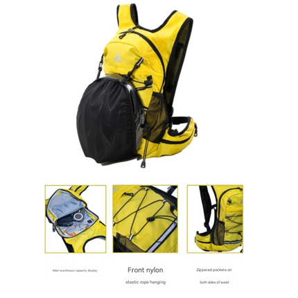 Yellow Lightweight Hydration Backpack for Trail Running, Cycling, and Marathons.