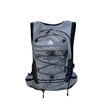 Grey Lightweight Hydration Backpack for Trail Running, Cycling, and Marathons.