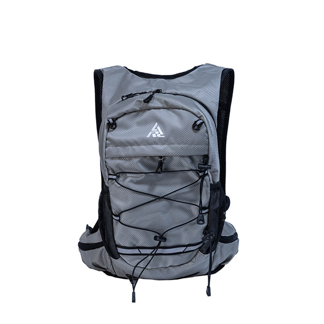 Grey Lightweight Hydration Backpack for Trail Running, Cycling, and Marathons.