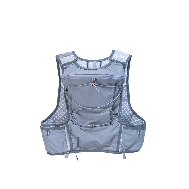 Grey Hydration Backpack for Trail Running, Marathon, and Cycling.