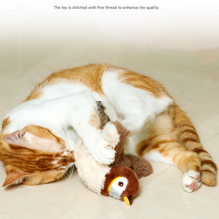Crab Electric Flapping Plush Cat Toy with Sound - Realistic Self-Play Pet Toy.