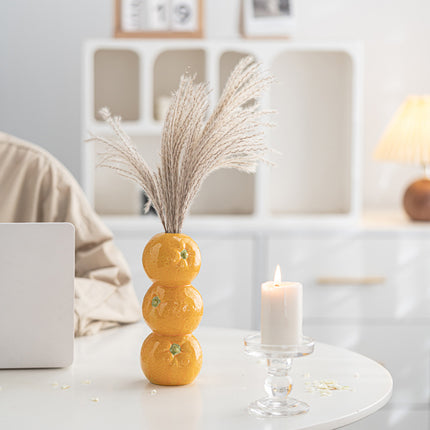 Orange Nordic-Style Minimalist Fruit and Flower Vase - Modern Home Decor.