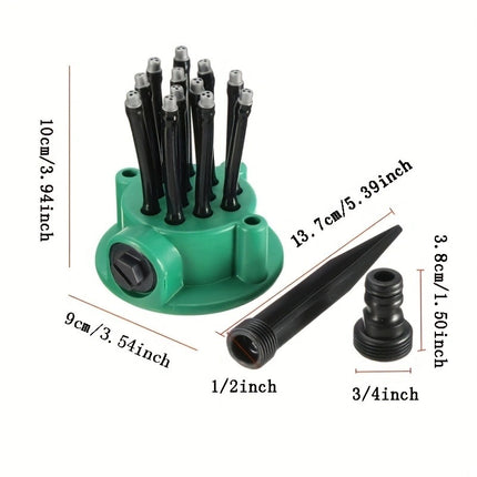 3-Piece 360-Degree Multi-Head Garden Sprinkler Set - Efficient Watering Solution.