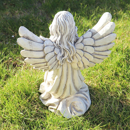 Nordic Style Resin Angel Garden Ornament - Serene Religious Decor.
