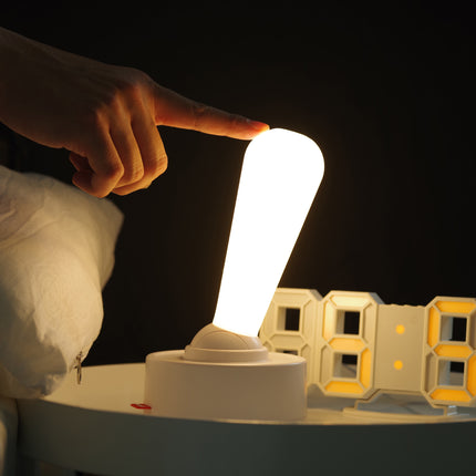 White Vintage Toggle Rechargeable Night Light - Minimalist Bedside Ambiance.