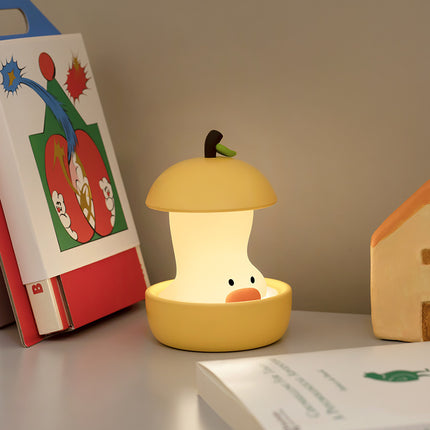 Yellow Colorful Duck Pear USB Night Light - Adjustable Sleep Companion.