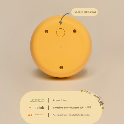 Yellow Colorful Duck Pear USB Night Light - Adjustable Sleep Companion.