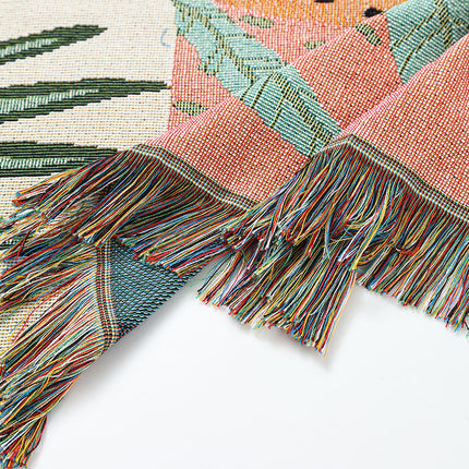 Claude Monet INS-Style Illustrated Line Blanket - Multi-Use Design.