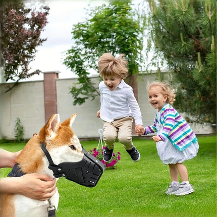 S Adjustable Leather Dog Muzzle for Large Breeds, Anti-Bite and Anti-Bark.