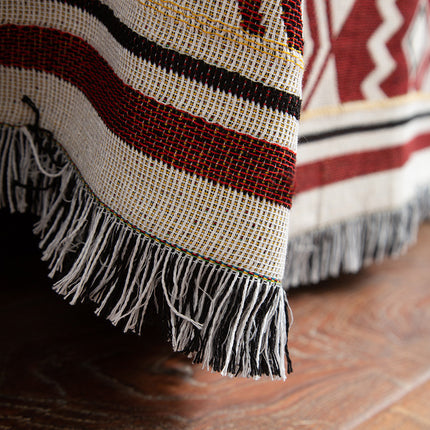 Navajo Nordic Style Woven Throw Blanket - Chic Sofa Cover with Fringe - 130 x 180cm.