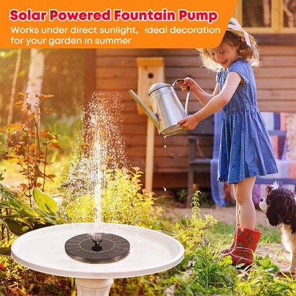 16cm Solar Floating Fountain with LED Light for Bird Bath and Pond.