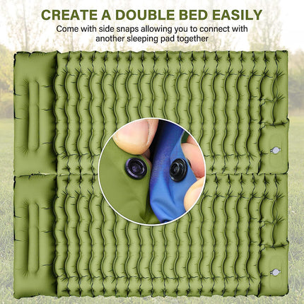 Grey 190cm Ultra-Light Foot Pump Inflatable Camping Sleeping Pad.