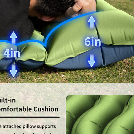 Grey 190cm Ultra-Light Foot Pump Inflatable Camping Sleeping Pad.