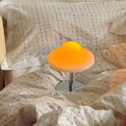 25cm Heart Egg Tart Table Lamp with Adjustable Color and Brightness.