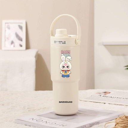 Creamy White - Baby 3 30oz Ceramic-Lined Insulated Tumbler with Handle, 735ml Stainless Steel Travel Mug.