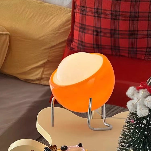 25cm Orange Creamy-Style Table Lamp with 3-Color Dimming - USB.
