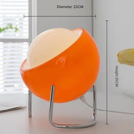 25cm Orange Creamy-Style Table Lamp with 3-Color Dimming - USB.