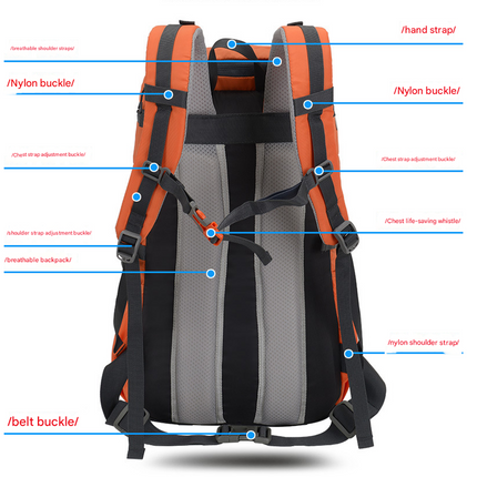 Navy Blue 20L Women's Orange Mountaineering Backpack - Water-Resistant.