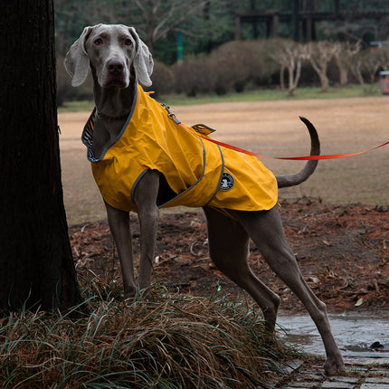 65# Yellow Waterproof Reflective Dog Raincoat for Small to Large Dogs.