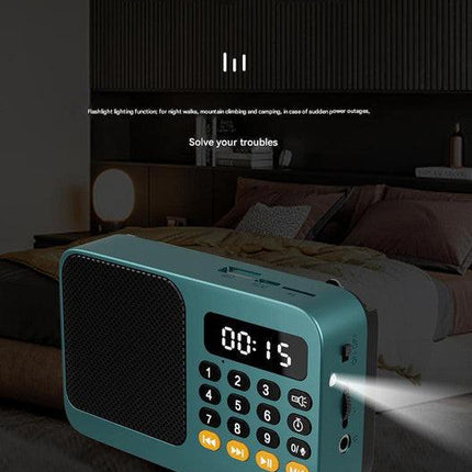 Portable Digital Music Player & FM Radio,4 Playback Modes, LED Flashlight(Gray).