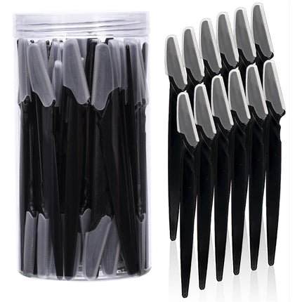 40-Piece Eyebrow Razor & Dermaplaning Tool Set(Black).