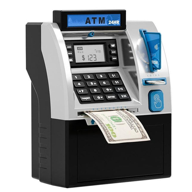 Kids ATM Savings Bank - Electronic Piggy Bank with Debit Card, PIN(black).