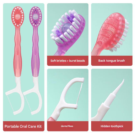 4-in-1 Disposable Travel Toothbrush with Flavor Burst Bead(Mixed flavors).